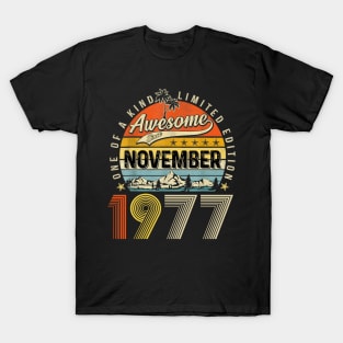 Awesome Since November 1977 Vintage 46th Birthday T-Shirt